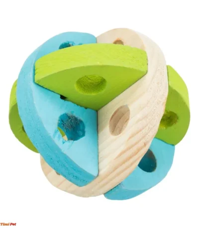 Trixie drvena lopta za glodare – igračka koja se puni poslasticama (8 cm)