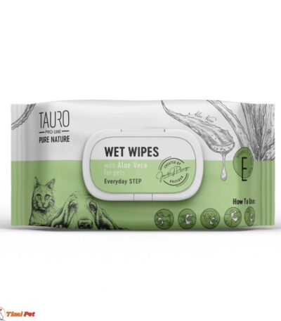 TAURO PRO LINE vlažne maramice Aloe Vera pakovanje 40 kom za čišćenje krzna šapa i njuške