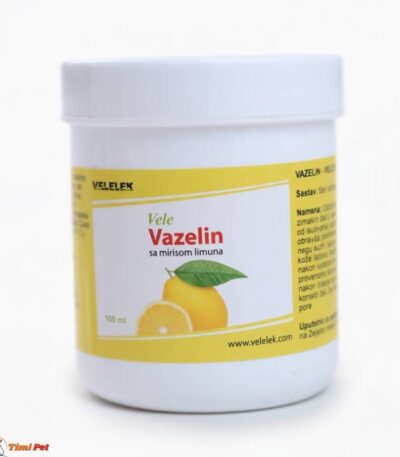 Vele vazelin 100g – beli vazelin sa aromom limuna za negu suve i ispucale kože lica, ruku, laktova i stopala, pakovanje 100g