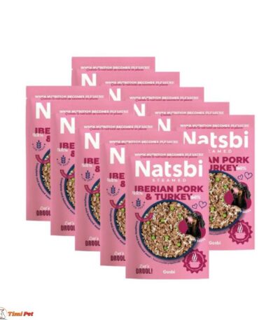 NATSBI kuvani obrok za pse Iberijska svinja i Ćuretina 200g - paket 15 komada kuvane hrane