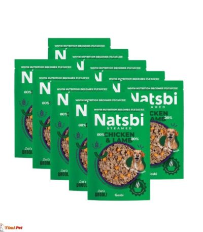 NATSBI kuvani obrok za pse piletina i jagnjetina 200g - paket 15 komada kuvane hrane
