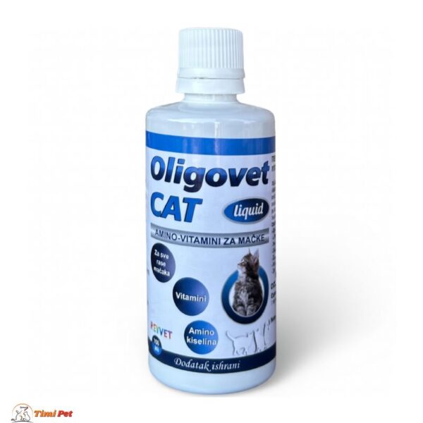 Oligovet Cat Liquid 100ml – tečni vitaminsko-aminokiselinski dodatak za imunitet i zdravlje mačaka