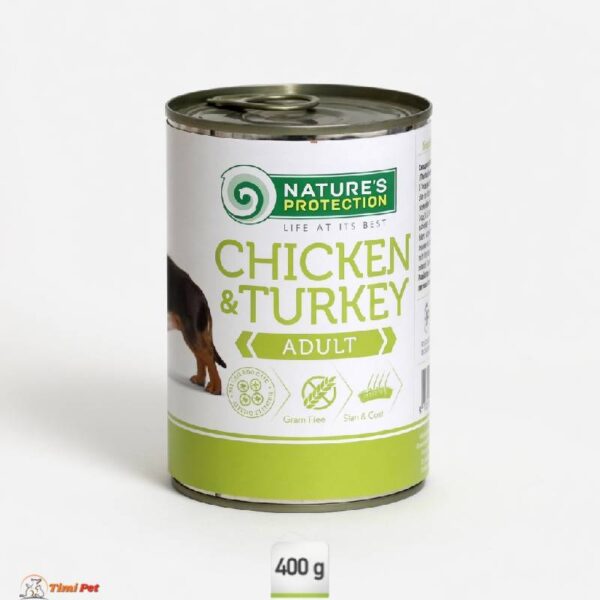 Nature’s Protection konzerva piletina ćuretina za odrasle pse 400 g