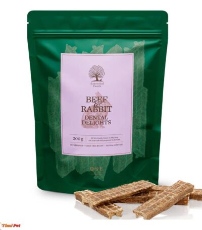 Essential govedina zečetina poslastica za pse Delights 200g, bez žitarica, pakovanje sa štapićima za čišćenje zuba