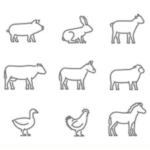 Sličica Farmske životinje ilustracija konja krave i svinje za kategoriju
