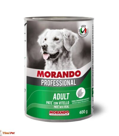 Morando Professional pašteta za pse teletina 400 g, kompletna vlažna hrana za odrasle pse, za osetljiv stomak
