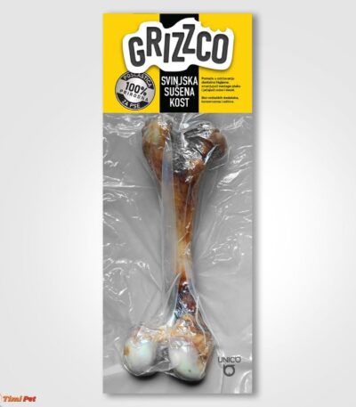 GRIZZCO sušena svinjska kost za pse - prirodna dentalna poslastica za čišćenje zuba