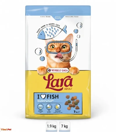 Lara hrana losos za mačke – suva hrana za odrasle mačke sa piletinom i lososom, pakovanja 1,9 kg i 7 kg