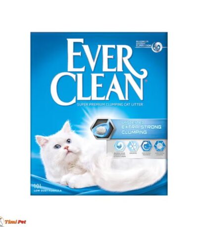 Ever Clean Extra Strong Unscented posip za mačke 6L i 10L bez mirisa sa aktivnim ugljem za snažno grudvanje i kontrolu neprijatnih mirisa