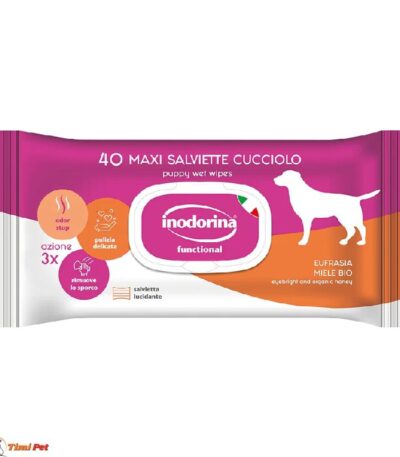 INODORINA Vlažne maramice za štence 40 kom sa medom i kamilicom