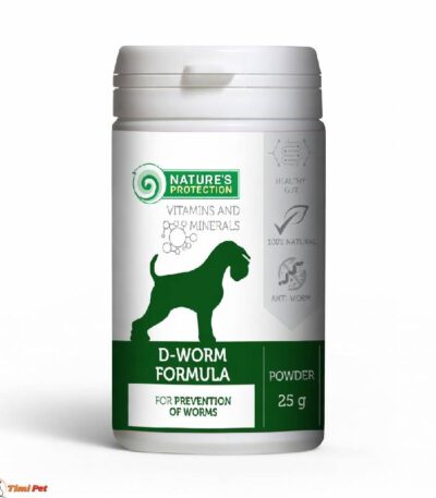 Nature's Protection D-Worm – prirodna formula protiv crevnih parazita kod pasa, 25 g