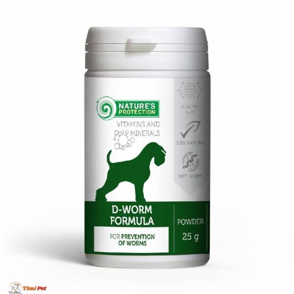 Nature's Protection D-Worm – prirodna formula protiv crevnih parazita kod pasa, 25 g