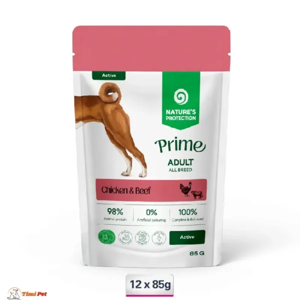 Nature's Protection Prime Active Adult sos za pse sa piletinom i govedinom 12 x 85 g