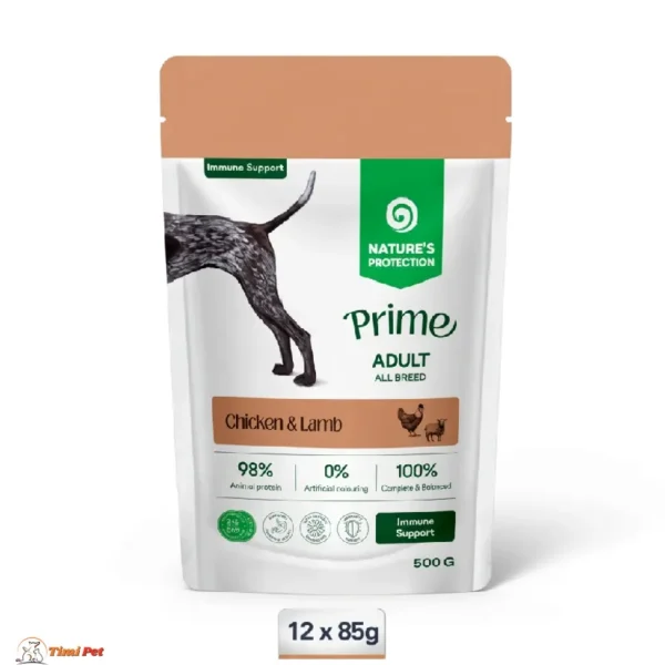 Nature's Protection Prime Immunity Support Adult sos za pse sa piletinom i jagnjetinom 12 x 85 g
