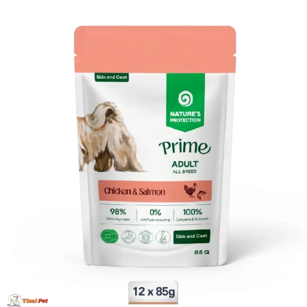 Nature's Protection Prime Skin & Coat Adult sos za pse sa piletinom i lososom 12 x 85 g