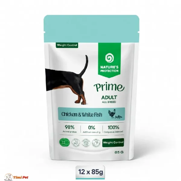 Nature's Protection Prime Weight Control Adult sos za pse sa piletinom i belom ribom 12 x 85 g