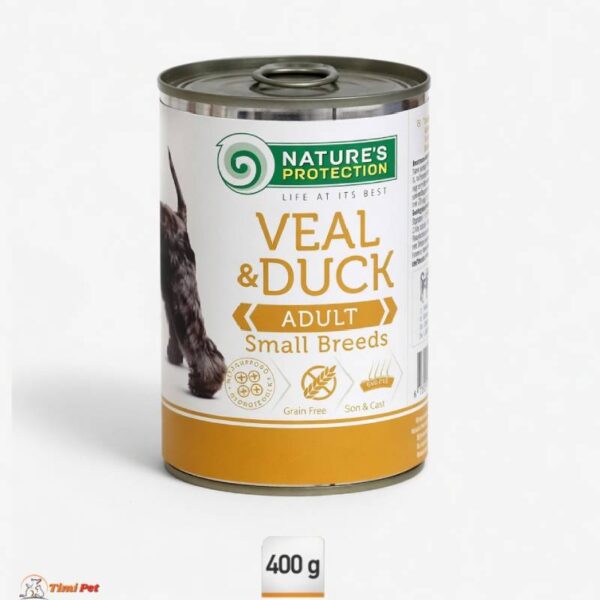 Nature’s Protection konzerva za male pse sa teletinom i pačetinom 400 g