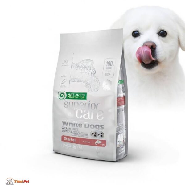 Nature’s Protection White Dogs Starter losos hrana za štence sa belom dlakom