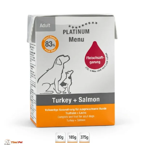 Platinum Menu vlažna hrana za pse sa ćuretinom i lososom – 90 g, 185 g i 375 g
