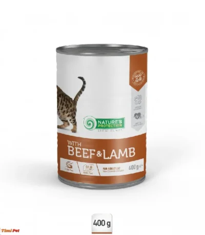 Nature's Protection Adult Beef & Lamb konzerva sa vlažnom hranom za odrasle mačke 400g