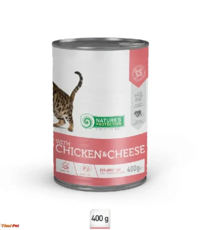 Nature's Protection Chicken&Cheese konzerva sa vlažnom hranom za odrasle mačke 400g