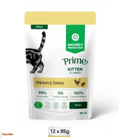 Nature's Protection Prime Kitten vlažna hrana Chicken&Turkey za mačiće 12x85g