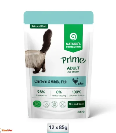 Nature's Protection Prime Skin&Coat vlažna hrana Chicken&White Fish 12x85g