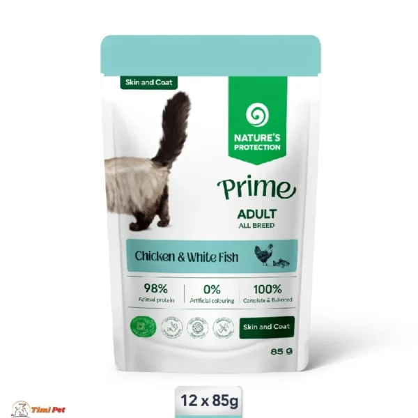 Nature's Protection Prime Skin&Coat vlažna hrana Chicken&White Fish 12x85g