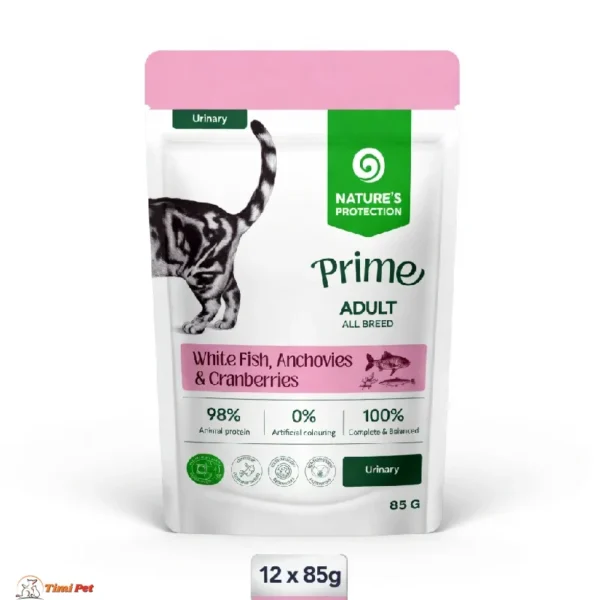 Nature's Protection Prime Urinary dijetetska hrana White Fish&Anchovies&Cranberries 12x85g