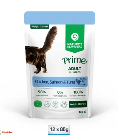 Nature's Protection Prime Weight Control hrana za mačke Chicken Salmon&Tuna 12x85g