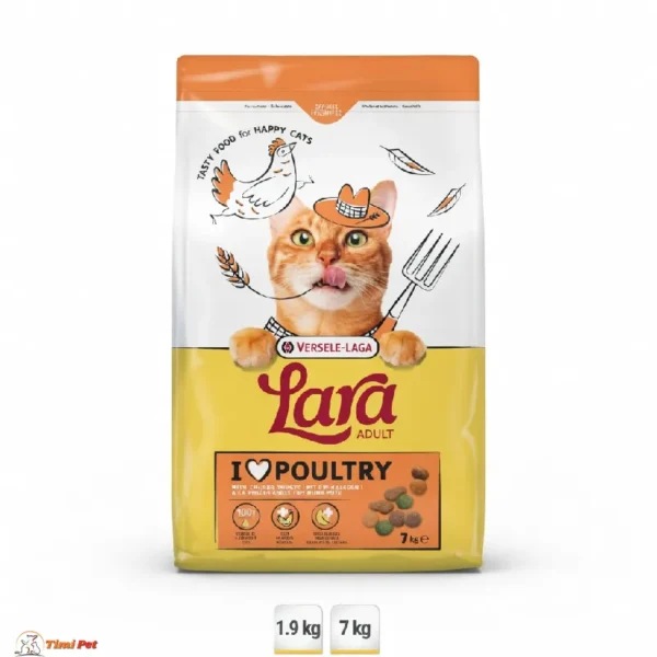 Lara Adult Cat Chicken Turkey – suva hrana za odrasle mačke sa piletinom i ćuretinom, pakovanja 1,9 kg i 7 kg