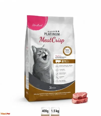 Platinum Cat Sterilised Meat Crisp Iberico – kompletna suva hrana za sterilisane mačke (400 g i 1,5 kg)